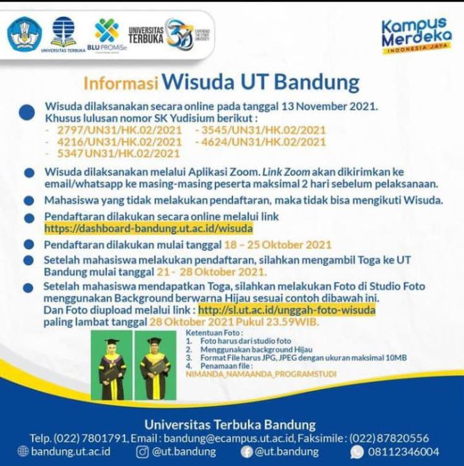 Informasi Wisuda UT Bandung
