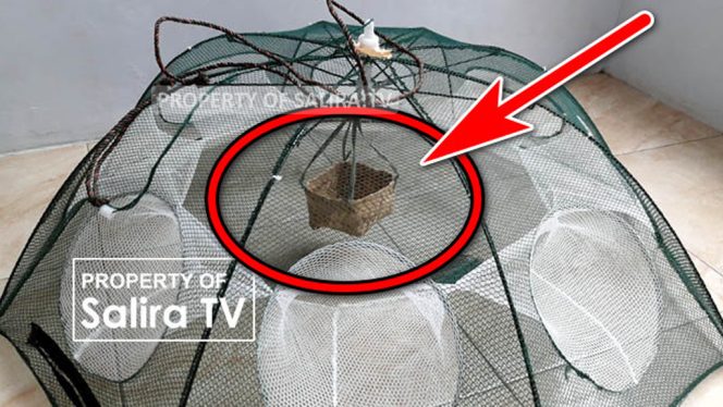 Membuat Wadah Pakan Udang pada Bubu Ikan