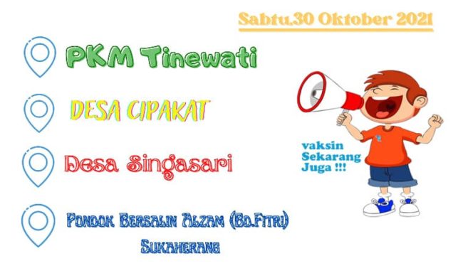 Vaksinasi Covid-19 Puskesmas Tinewati Singaparna, Sabtu 30 Oktober 2021