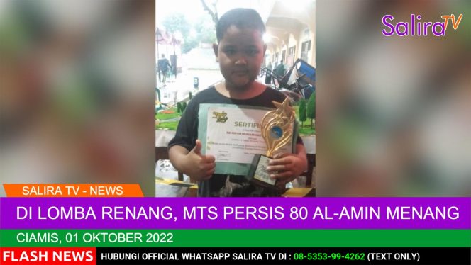 Di Lomba Renang, MTs Persis 80 Al-Amin Sindangkasih Ciamis Menang