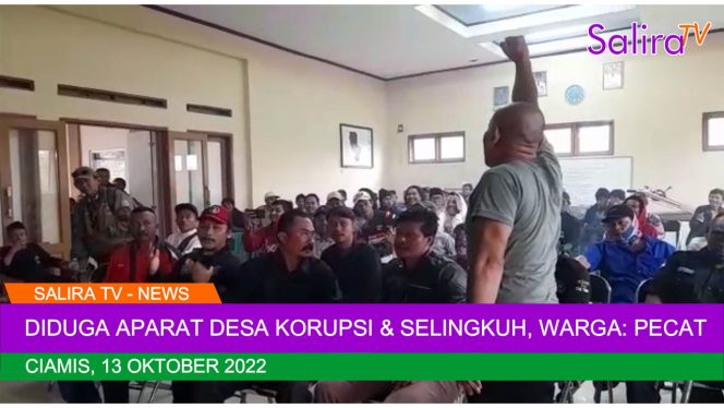 Puluhan Warga Desa Panaragan Cikoneng Geruduk Kantor Desa Panaragan Tuntut Pemberhentian Kasi Perencanaan