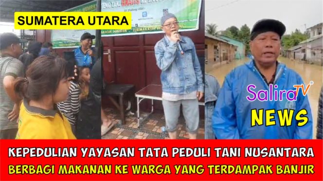 Kepedulian Yayasan Tata Peduli Tani Nusantara, Berbagi Makanan ke Warga yang Terdampak Banjir