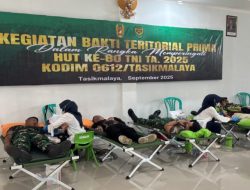 Donor Darah di Kodim 0612/Tasikmalaya: Wujud Nyata Kepedulian Prajurit TNI pada HUT ke-80