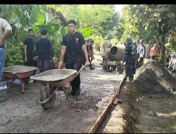 Brimob dan Desa Jelat Ciamis Kompak, Akses Jalan Dusun 245 Meter Tak Lagi Sulit