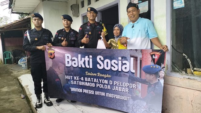 Brimob Batalyon D Pelopor Gelar Aksi Sosial “Nyaah Ka Indung” di Sindangkasih Ciamis