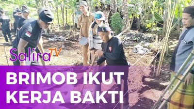 HUT Ke-4, Batalyon D Pelopor Satbrimob Polda Jabar Ikut Kerja Bakti Warga dan Peletakan Batu Pertama Yayasan Anak Yatim