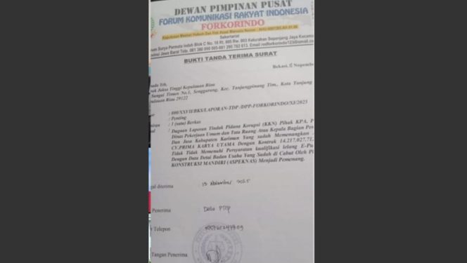 LSM Forkorindo Laporkan Dinas PUPR Karimun ke Kejati Kepri Terkait Dugaan Penyimpangan Proses Lelang Proyek