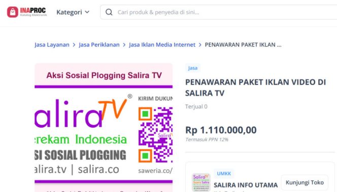Paket Iklan Video Salira TV Resmi Tersedia di INAPROC: Strategi Baru untuk OPD