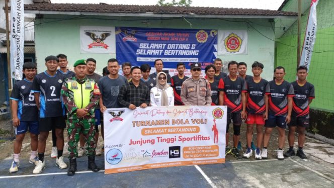 Polsek Cihaurbeuti Kawal Pembukaan Turnamen Bola Voli Karang Taruna Garuda Jaya