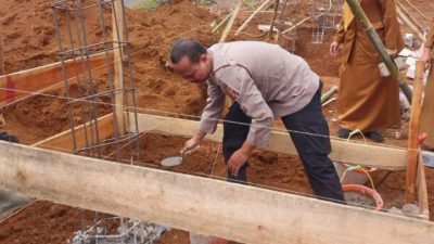 Polsek Cimaragas Kawal Peletakan Batu Pertama Gedung KDMP di Desa Bojongmalang