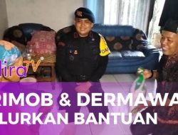 Brimob Batalyon D Pelopor Polda Jabar Bersama Tokoh Dermawan Salurkan Bantuan di Rajapolah