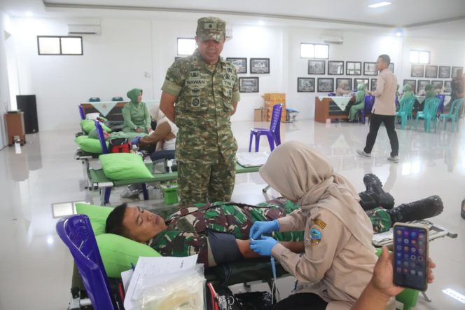 Kodim 0612 Tasikmalaya Gelar Donor Darah HUT Ke-80 Persit