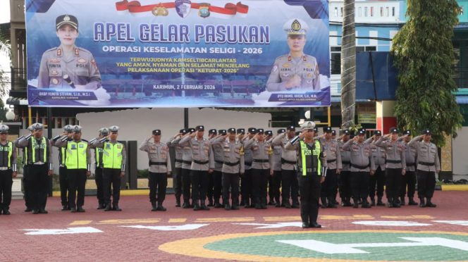 Polres Karimun Gelar Apel Pasukan Operasi Keselamatan Seligi 2026
