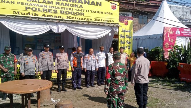 Koramil 2112 Cigombong Pantau Arus Mudik di Pospam