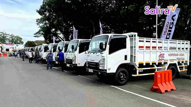Sebanyak 34 truk operasional Koperasi Desa Merah Putih (KDMP) disalurkan Pemkab Lebak di Pendopo Bupati, Senin (6/4/2026), untuk mempercepat distribusi hasil desa dan operasional koperasi.