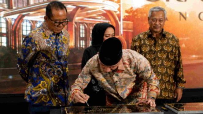Bupati Lebak, Hasbi Asyidiki Jayabaya saat meresmikan Grand Keisha Hotel Rangkasbitung, hotel bintang 4 pertama di Kabupaten Lebak, Kamis (28/5/2026). (Foto: Istimewa)