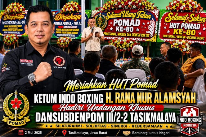 Ketum Indo Boxing Hadiri HUT Pomad di Tasikmalaya