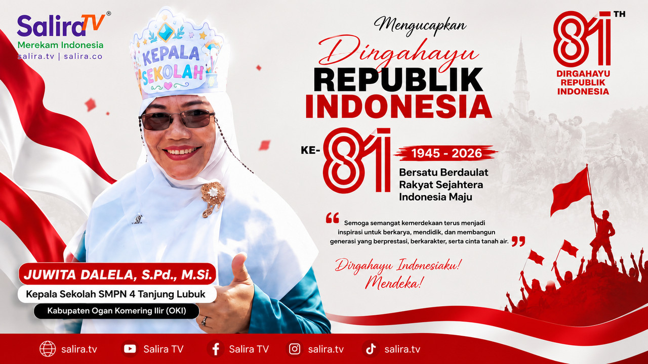 Kepala SMPN 4 Tanjung Lubuk Juwita Dalela, S.Pd., M.Si. Sampaikan Ucapan HUT RI ke-81